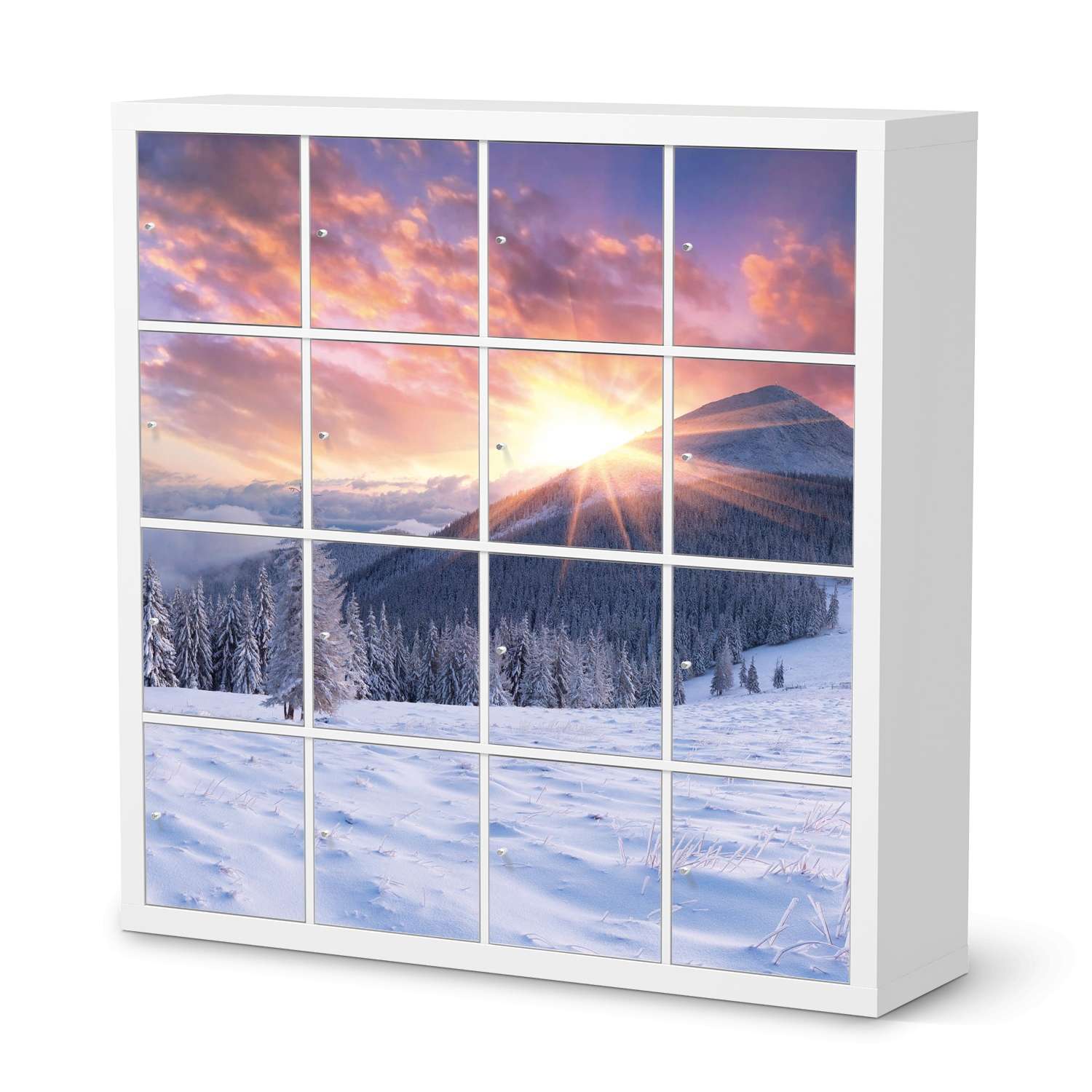Selbstklebende Folie IKEA Expedit Regal 16 T?ren - Design: Zauberhafte Winterlandschaft von creatisto