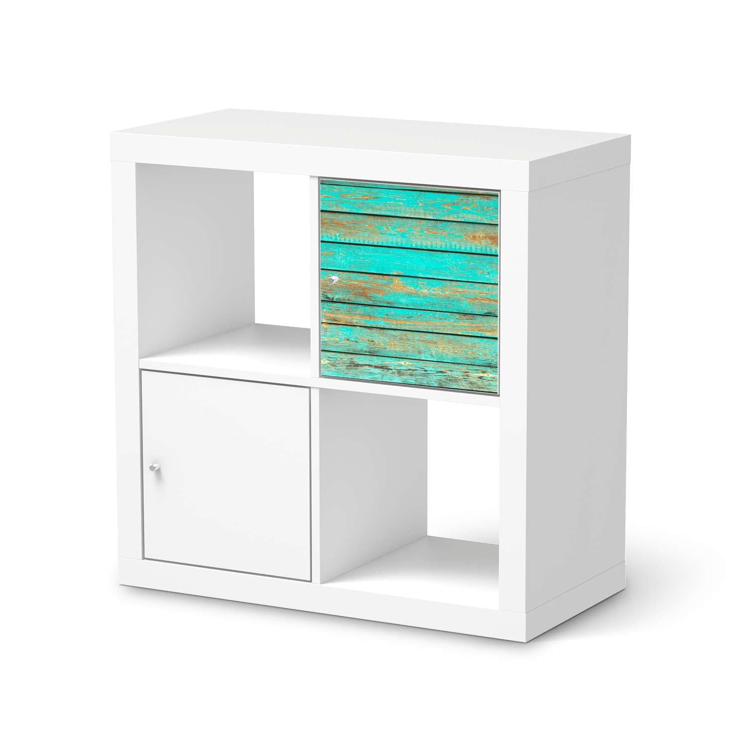 Selbstklebende Folie IKEA Kallax Regal 1 T?re - Design: Wooden Aqua von creatisto