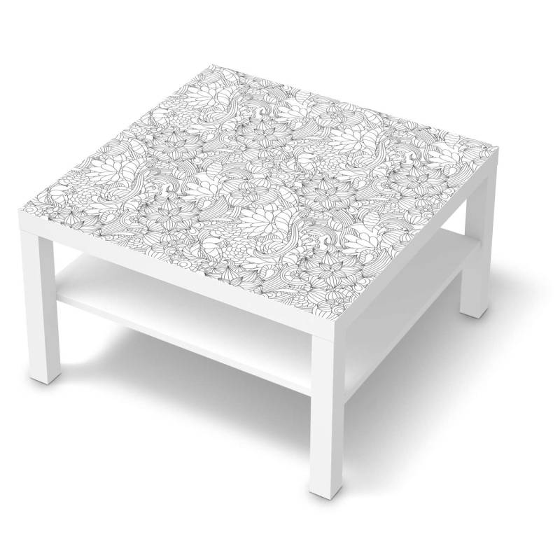 Selbstklebende Folie IKEA Lack Tisch 78x78 cm - Design: Flower Lines 2 von creatisto