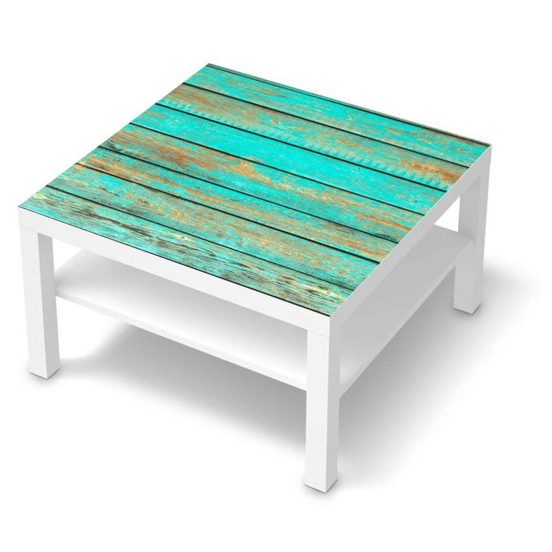 Selbstklebende Folie IKEA Lack Tisch 78x78 cm - Design: Wooden Aqua von creatisto