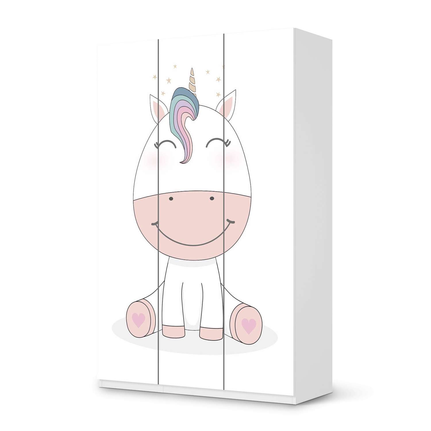 Selbstklebende Folie IKEA Pax Schrank 236 cm H?he - 3 T?ren - Design: Baby Unicorn von creatisto