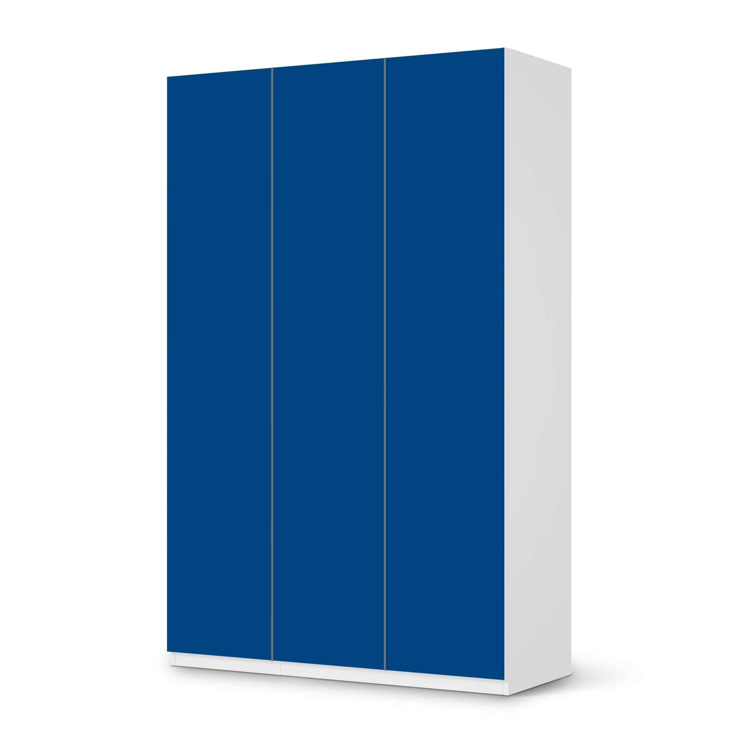 Selbstklebende Folie IKEA Pax Schrank 236 cm H?he - 3 T?ren - Design: Blau Dark von creatisto