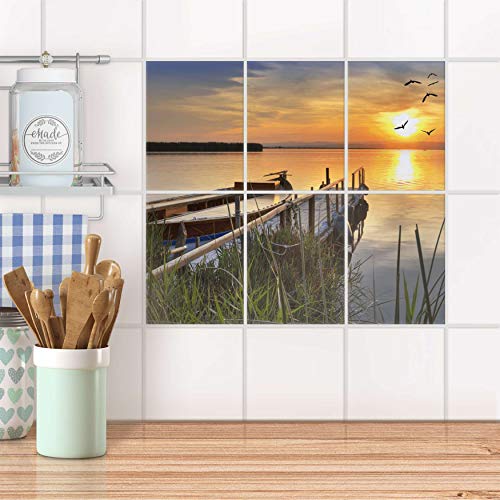 Stickerfliesen für Küche und Bad I Fliesen-Sticker Aufkleber selbstklebend I Fliesen verschönern - Fliesen zum Aufkleben für Küchen- und Badfliesen I Design: Bridge to the sun Stickerfliesen für Küche und Bad I Fliesen-Sticker Aufkleber selbstklebend I Fliesen verschönern - Fliesen zum Aufkleben für Küchen- und Badfliesen I Design: Bridge to the sun von creatisto