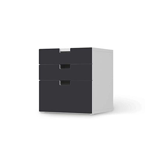Wandtattoo Möbel für Kinder - passend für IKEA Stuva Kommode - 3 Schubladen (Kombination 1) I Tolle Möbeldeko für Kinderzimmer Deko I Design: Grau Dark von creatisto