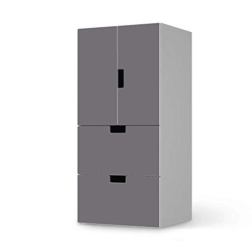 Wandtattoo Möbel für Kinder - passend für IKEA Stuva kombiniert - 2 Schubladen und 2 kleine Türen I Tolle Möbeldeko für Kinderzimmer Deko I Design: Grau Light von creatisto