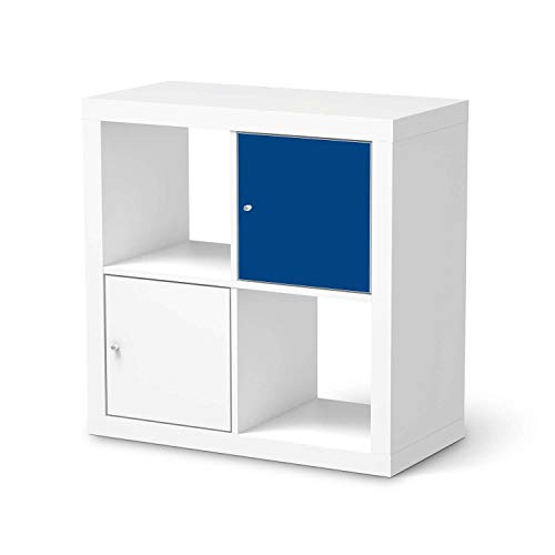 Wandtattoo Möbel passend für IKEA Kallax Regal 1 Türe I Möbelaufkleber - Möbel-Tattoo Sticker Aufkleber I Wohnen und Dekorieren für Wohnzimmer und Schlafzimmer - Design: Blau Dark von creatisto