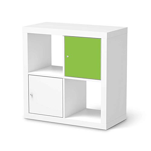 Wandtattoo Möbel passend für IKEA Kallax Regal 1 Türe I Möbelaufkleber - Möbel-Tattoo Sticker Aufkleber I Wohnen und Dekorieren für Wohnzimmer und Schlafzimmer - Design: Hellgrün Dark von creatisto