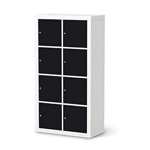 Wandtattoo Möbel passend für IKEA Kallax Regal 8 Türen I Möbeldeko - Möbel-Sticker Aufkleber Folie I Innendekoration für Schlafzimmer und Wohnzimmer - Design: Schwarz von creatisto