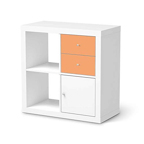 Wandtattoo Möbel passend für IKEA Kallax Regal Schubladen I Möbelaufkleber - Möbel-Tattoo Sticker Aufkleber I Wohnen und Dekorieren für Wohnzimmer und Schlafzimmer - Design: Orange Light von creatisto