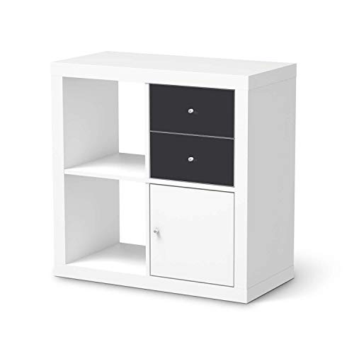 Wandtattoo Möbel passend für IKEA Kallax Regal Schubladen I Möbeldeko - Möbel-Sticker Aufkleber Folie I Innendekoration für Schlafzimmer und Wohnzimmer - Design: Grau Dark von creatisto