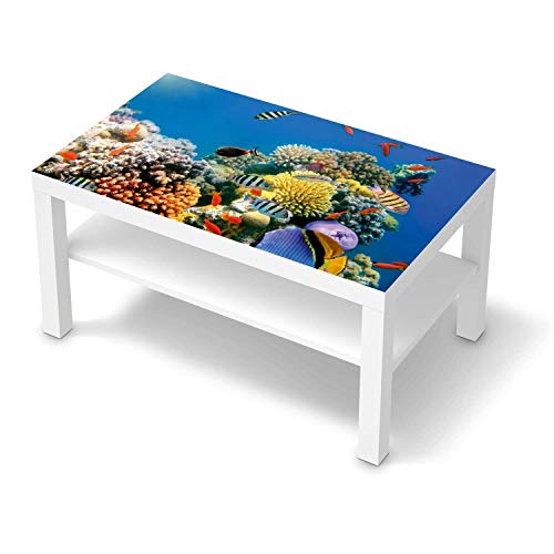 Wandtattoo Möbel passend für IKEA Lack Tisch 90x55 cm I Möbeldeko - Möbel-Sticker Aufkleber Folie I Innendekoration für Schlafzimmer und Wohnzimmer - Design: Coral Reef von creatisto