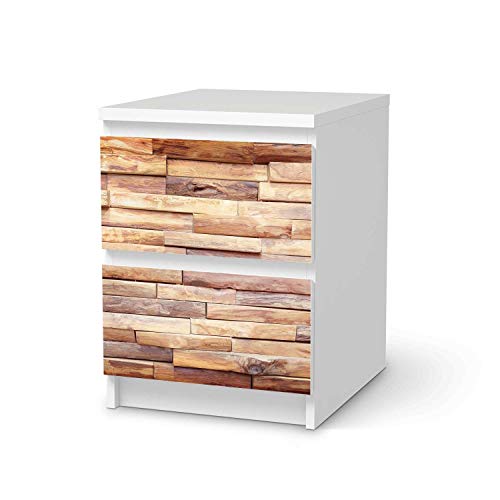 Wandtattoo Möbel passend für IKEA Malm Kommode 2 Schubladen I Möbelaufkleber - Möbel-Tattoo Sticker Aufkleber I Wohnen und Dekorieren für Wohnzimmer und Schlafzimmer - Design: Artwood von creatisto