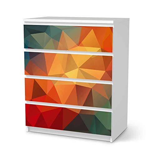 Wandtattoo Möbel passend für IKEA Malm Kommode 4 Schubladen I Möbeldeko - Möbel-Sticker Aufkleber Folie I Innendekoration für Schlafzimmer und Wohnzimmer - Design: Polygon Wandtattoo Möbel passend für IKEA Malm Kommode 4 Schubladen I Möbeldeko - Möbel-Sticker Aufkleber Folie I Innendekoration für Schlafzimmer und Wohnzimmer - Design: Polygon von creatisto
