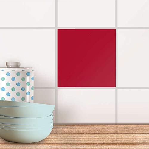 Fliesen-Aufkleber/Küchenfolie 10x10 cm 1x1 / Design Sticker Rot Dark/selbstklebende Dekoration von creatisto