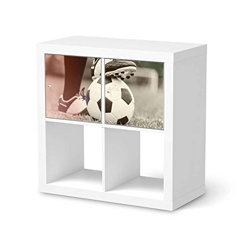 Kinder Möbel Klebefolie - passend für IKEA Kallax Regal 2 Türen Quer I Tolle Kinderzimmer Einrichtung - Möbelsticker für Kinder- und Babyzimmer I Design: Kick it von creatisto