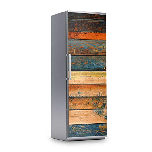Kühlschrank Folie I Deko für Kühlschrankfront - Sticker Aufkleber selbstklebend I Wandtattoo Küche - Design: Wooden von creatisto