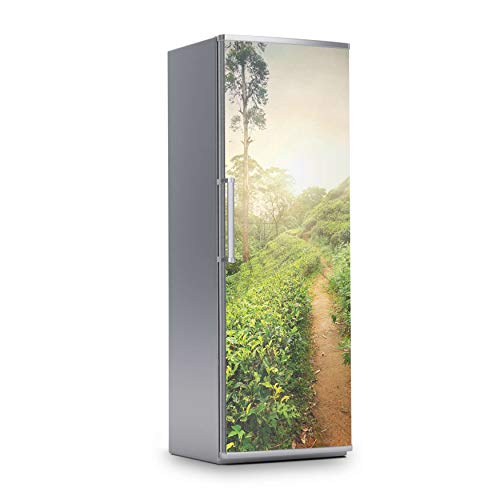 Kühlschrank Folie I Dekofolie für Kühlschranktür - Sticker Folie selbstklebend I Dekoration Küche - Design: Green Tea Fields von creatisto