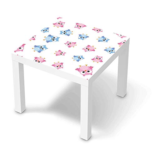 Möbelfolie selbstklebend für Kinder - passend für IKEA Lack Tisch 55x55 cm I Tolle Möbelaufkleber für Kinder-Zimmer Deko I Design: Eulenparty von creatisto