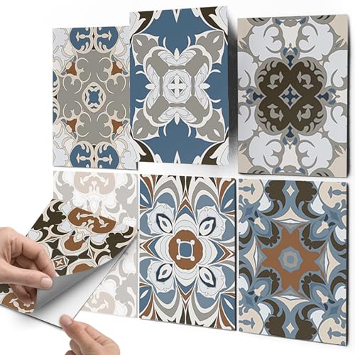 CREATISTO Mosaikfliesen Fliesenaufkleber Fliesenfolie - Aufkleber Folie für Fliesen I Stickerfliesen - Mosaikfliesen für Küche, Bad, WC Bordüre (20x25 cm I 6 -Teilig) von creatisto