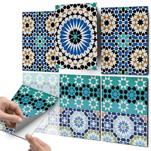 CREATISTO Mosaikfliesen Fliesenaufkleber Fliesenfolie - Stylische Sticker Aufkleber für Fliesen I Stickerfliesen - Mosaikfliesen für Küche, Bad, WC Bordüre (15x20 cm I 6 -Teilig) von creatisto