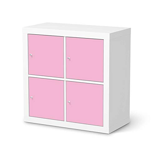 Wandtattoo Möbel passend für IKEA Kallax Regal 4 Türen I Möbeldeko - Möbel-Sticker Aufkleber Folie I Innendekoration für Schlafzimmer und Wohnzimmer - Design: Pink Light von creatisto