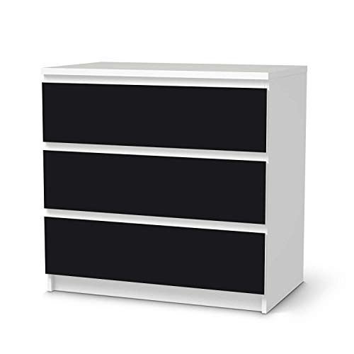 creatisto Wandtattoo Möbel passend für IKEA Malm Kommode 3 Schubladen I Möbelaufkleber - Möbel-Tattoo Sticker Aufkleber I Wohnen und Dekorieren für Wohnzimmer und Schlafzimmer - Design: Schwarz von creatisto
