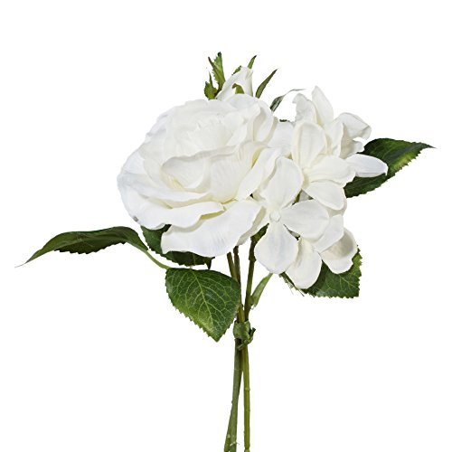 Kunstblume, Seidenblume, ROSENSTRAUSS. Ca 21 cm. Rosenstrauß, Rose, Rosen. In weiß WEISS. 3018105-40 von creativ home