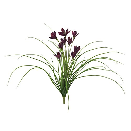 creativ home Kunstpflanze Gras - WILDKROKUSBUSCH mit 9 Krokus - Blüten. Ca 43 cm. In LILA-80 von creativ home