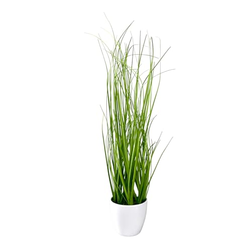 creativ home Kunstpflanze Gras, GRASBUSCH im weißen Topf. Ca 75 cm. Kunstgras, Dekogras. Topf Weiss. Art.: 104095-40 von creativ home