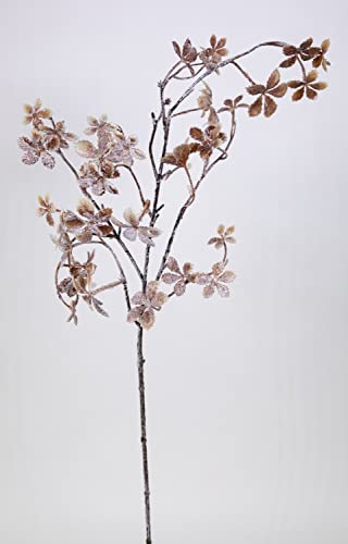 Potentillablattzweig 72cm braun in Schneeoptik GA Kunstblumen künstliche Blumen Fingerstrauch von creativ home