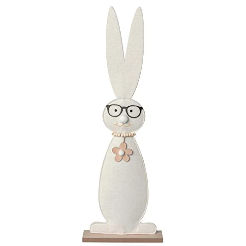 creativ home Filz HASE auf Holzbase. Bobby Ca 46cm. Dekoration Frühling Osterdekoration Oster-Deko Osterhase Filzhase von creativ home