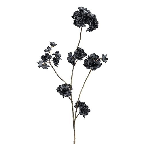 creativ home Künstlicher Blütenzweig 87cm SCHWARZ. Japanischer Zweig ähnlich Kirschblüte Apfelblüte Pfirsichblüte von creativ home