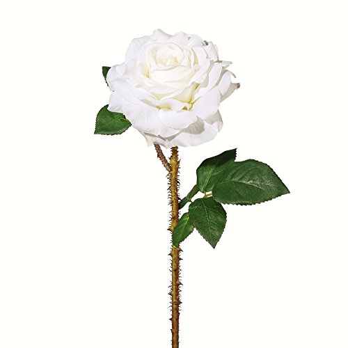 creativ home Kunstblume, Seidenblume, Rose. Ca 60 cm. Rosen 1 Stück. Weiß Weiss. 2016001-40 von creativ home