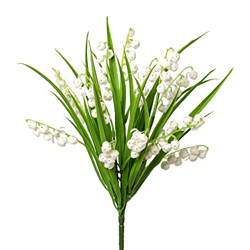 creativ home Kunstblume MAIGLÖCKCHEN Busch ca 30cm. Künstliche Frühlingsblumen Schneeglöckchen Weiss von creativ home