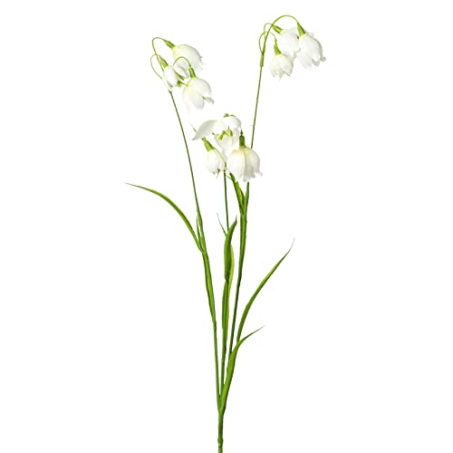 creativ home Kunstblume Märzenbecher, Märzbecher, Märzglöckchen 78cm. Großes Schneeglöckchen. Künstliche Frühlingsblume in weiß von creativ home