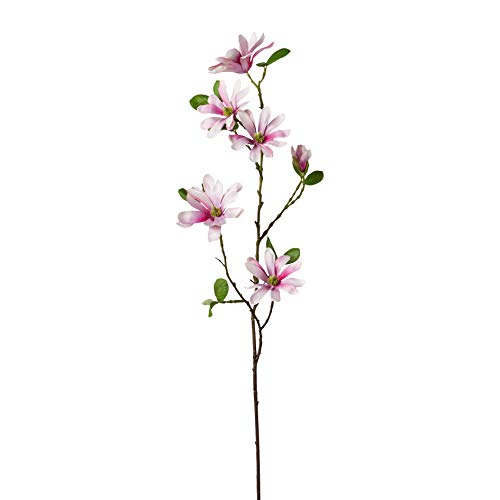 creativ home Kunstblume STERNMAGNOLIE 86 cm. Magnolie mit 6 Blüten und Knospe. ROSA. Art.: 2019021-10 von creativ home