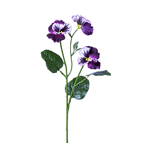 Creativ home Kunstblume STIEFMÜTTERCHENZWEIG mit 3 Blüten ca.46cm. Veilchen, Pensee. violett LILA von Creativ home
