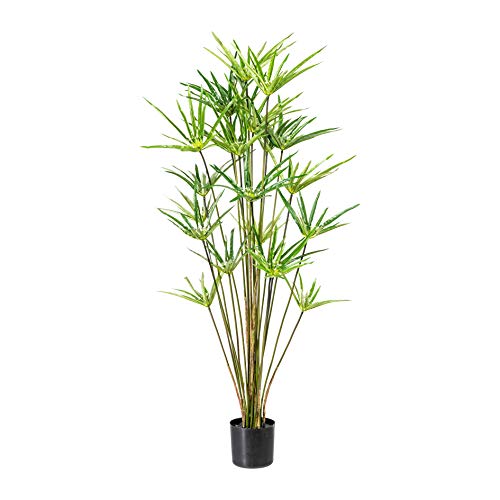 creativ home Kunstpflanze ZYPERNGRAS 115 cm, Grasbusch mit 22 Samenständen. Getopft im Kunststofftopf. 1919604-50 von creativ home