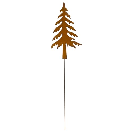 creativ home Metall Stecker Tanne Baum Nadelbaum Rost Dekostecker Tannenbaum Dekoration Gartenstecker Winterdeko Weihnachtsdeko 50cm Rost-BRAUN von creativ home