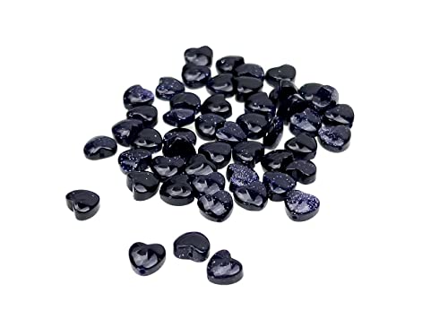 Creative-Beads Edelsteinperlen Herz 6mm, Goldstone, blau 50 Perlen zum auffädeln Halsketten und Schmuck selber machen von Creative-Beads