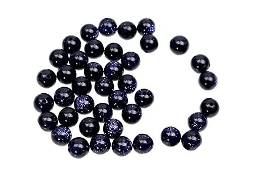 Creative-Beads Goldstone Perle 4mm, blau 50 Perlen zum auffädeln Halsketten und Schmuck selber machen von Creative-Beads