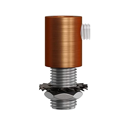 creative cables - Runde Zugentlastung aus Metall, komplett mit Gewinderohr, Mutter und Unterlegscheibe - Kupfer satiniert creative cables - Runde Zugentlastung aus Metall, komplett mit Gewinderohr, Mutter und Unterlegscheibe - Kupfer satiniert von creative cables