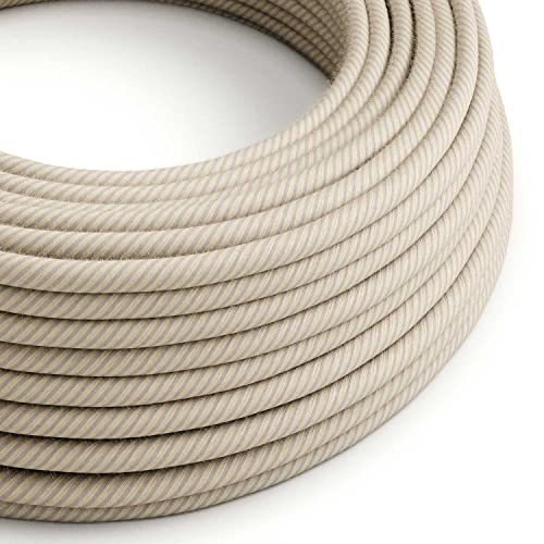 Textilkabel 2,5 Meter mit Querschnitt 2 x 0,75 - Das Original Creative-Cables - rund aus farbigem Stoff - Stroh aus Baumwolle und Leinen von creative cables