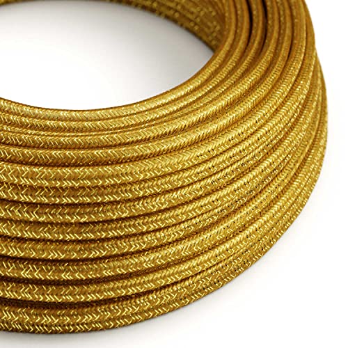 Textilkabel rund, gold glitzer mit Seideneffekt, RL05-1 Meter, 2x0.75 von creative cables