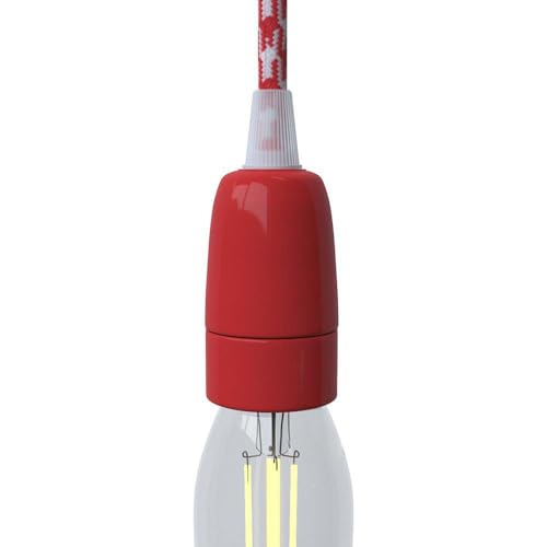 creative cables - E14-Lampenfassungs-Kit aus Porzellan - BKPLPE14 - Rot von creative cables