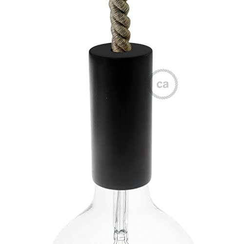 creative cables - E27-Lampenfassungs-Kit aus Holz für XL-Seilkabel - BKBL16 - Schwarz von creative cables