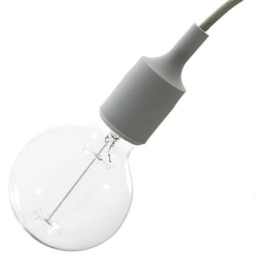 creative cables - E27-Lampenfassungs-Kit aus Silikon - Grau von creative cables