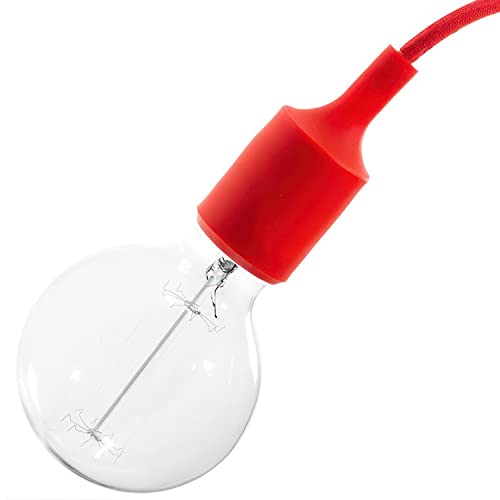 creative cables - E27-Lampenfassungs-Kit aus Silikon - Rot von creative cables