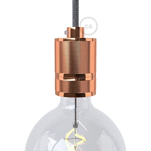 creative cables - E27-Lampenfassungs-Kit mit Doppelklemmring, gefräst aus Aluminium - Kupfer von creative cables