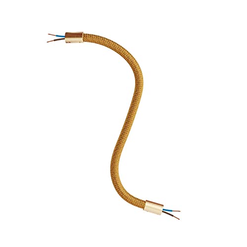 creative cables - Kit Creative Flex flexibles gewebeummanteltes Kabelrohr, RM73 bronzefarben mit Metallenden - 30 cm, Bronze satiniert von creative cables